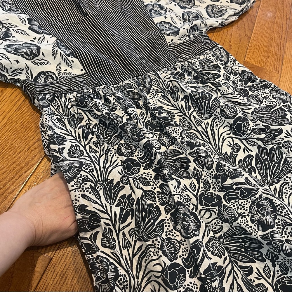 Anthropologie Blooming Print Adrienne Flounced Cotton Midi Dress - Picture 9 of 15